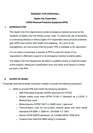 Personal Protective Equipment Purchase Proposal