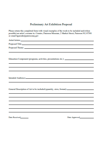 Preliminary Art Exhibition Proposal