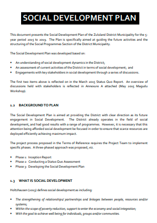 Printable Social Development Plan