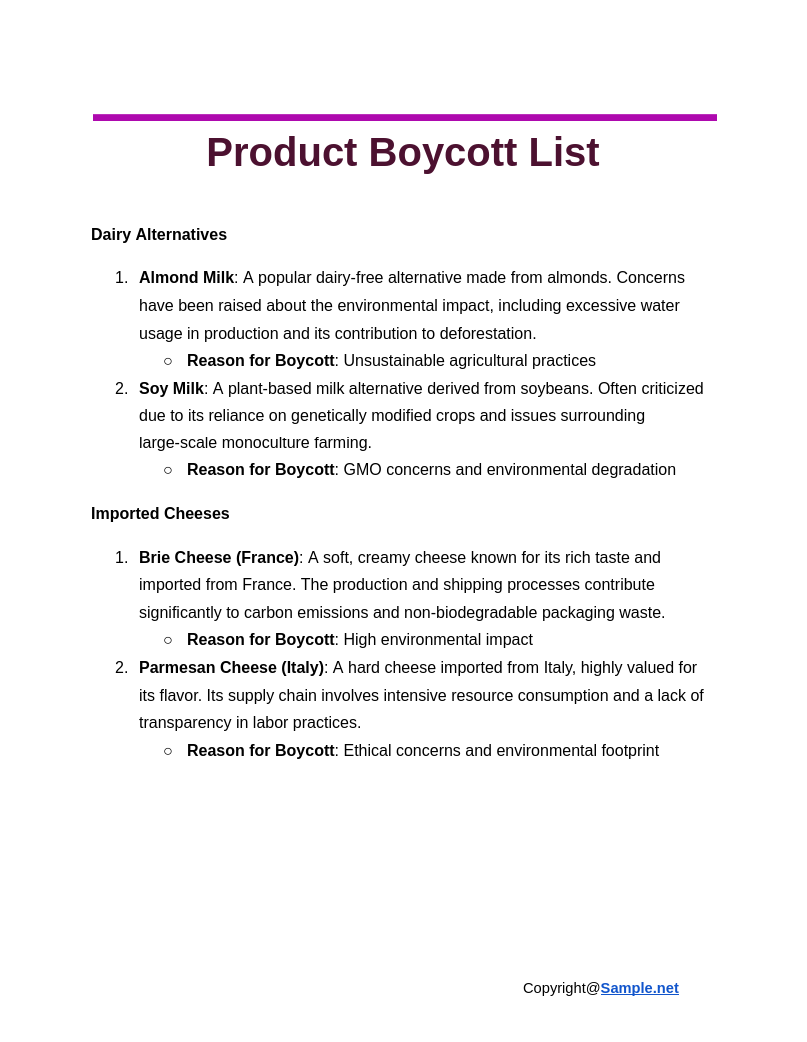 Product Boycott List Google Docs 11 20 2024 10 52 AM