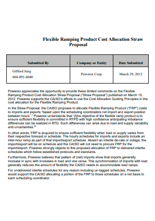Product Cost Allocation Proposal