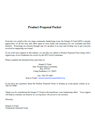 Product Sales Committee Proposal