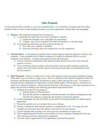 Product Sales Proposal Template