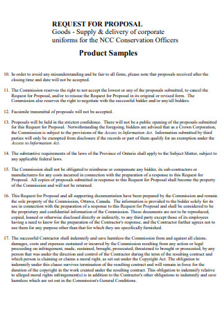 Product Supply And Delivery Proposal
