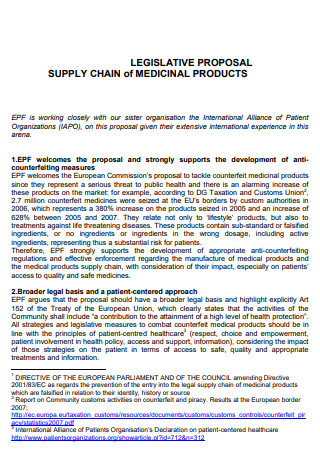 Product Supply Chain Proposal