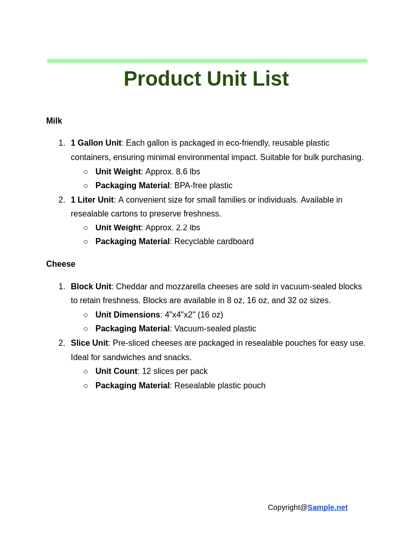 Product Unit List Google Docs 11 20 2024 10 52 AM