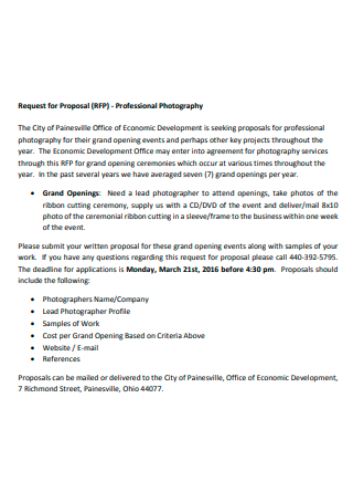 Professional Event Photography Proposal