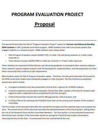 Program Evaluation Project Proposal