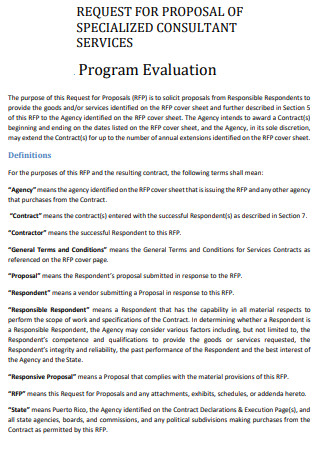 Program Evaluation Specialized Proposal