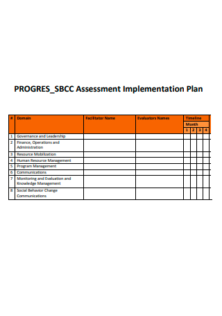Progress Assessment Implementation Plan