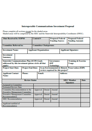Project Communication Investment Proposal