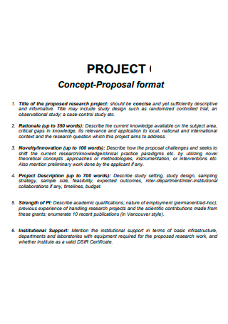 Project Concept Proposal Format