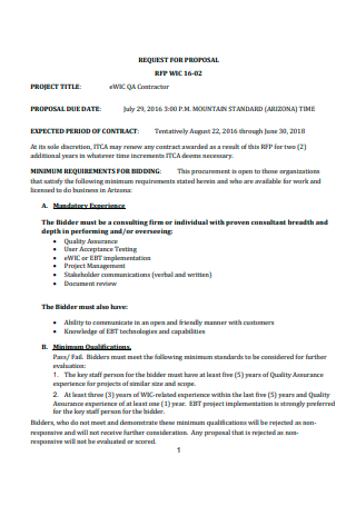 Project Executive Request For Proposal
