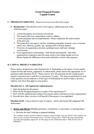 Project Grant Proposal Format