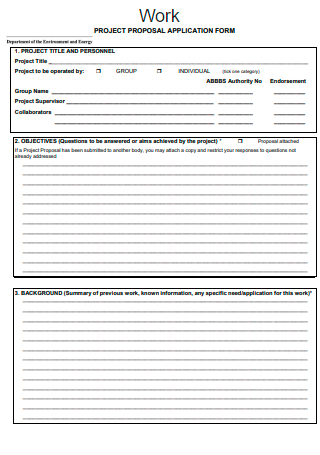 Project Work Proposal Application Form