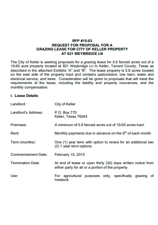 Property Lease Proposal Example