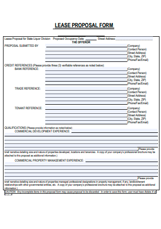 Property Lease Proposal Form