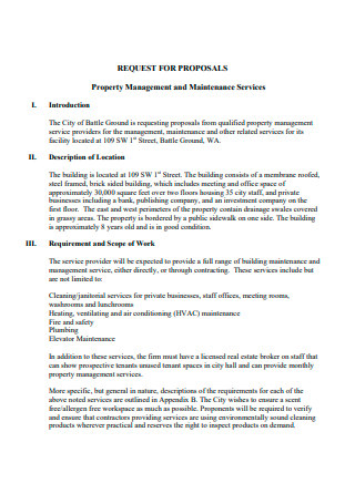 Property Management and Maintenance Services Proposal