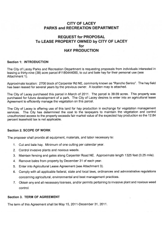 Property Owned Lease Proposal