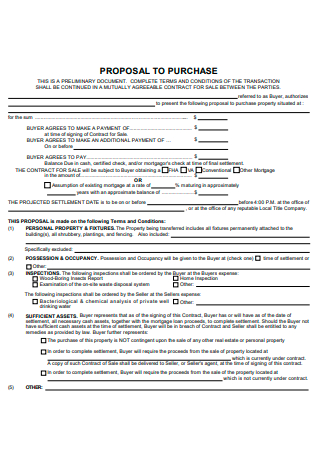 Property Purchase Proposal Example