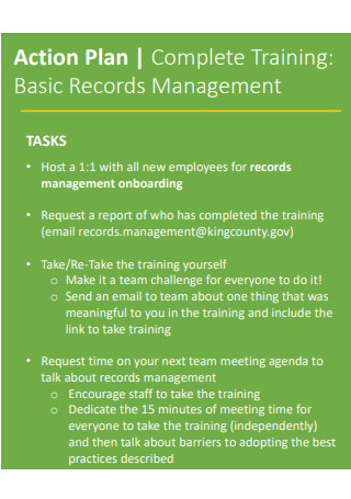 Record Management Action Plan