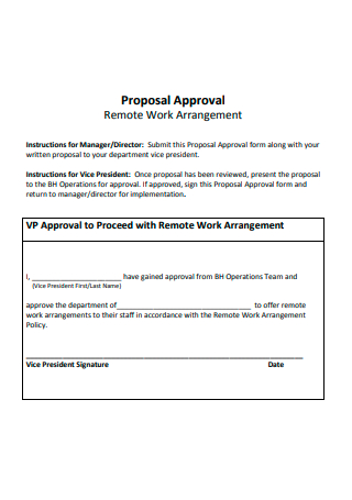 Remote Work Arrangement Proposal Approval