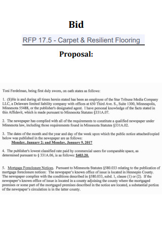 Resilient Flooring Bid Proposal