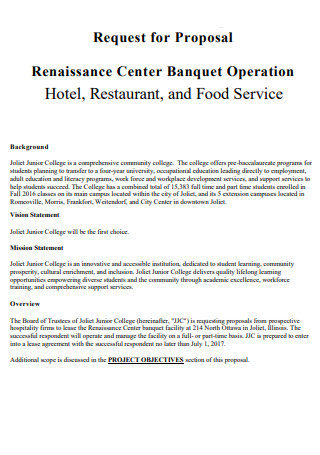 Restaurant Hotel Food Service Proposal