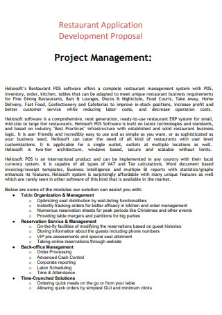 Restaurant Project Management Proposal