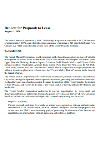 Retail Lease Proposal Example