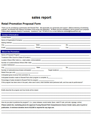 Retail Sales Promotion Proposal