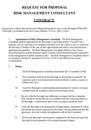 Risk Management Contract Proposal