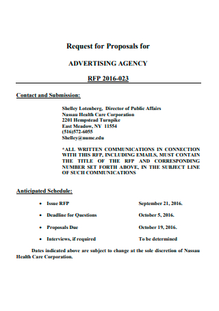 Sample Advertising Agency Proposal