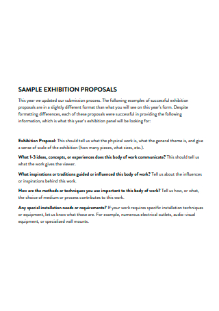 Sample Exhibition Proposal
