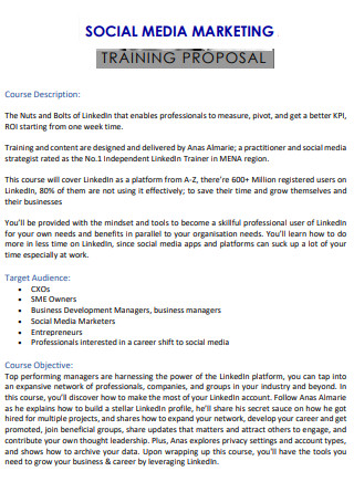 Sample Social Media Marketing Training Proposal