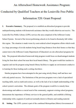 School Assistance Program Proposal