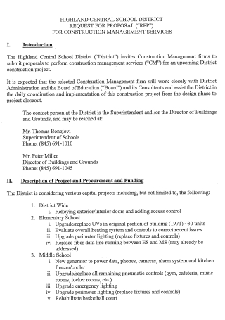School District Construction Management Services Proposal