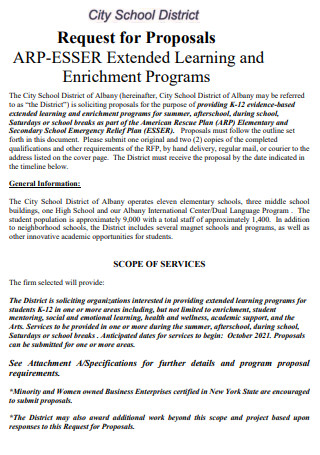 School Enrichment Program Proposal