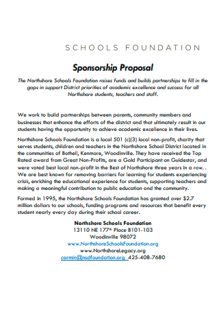 School Foundation Sponsorship Proposal