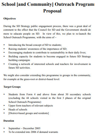 School Outreach Program Proposal