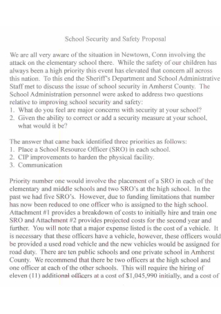 School Security and Safety Proposal