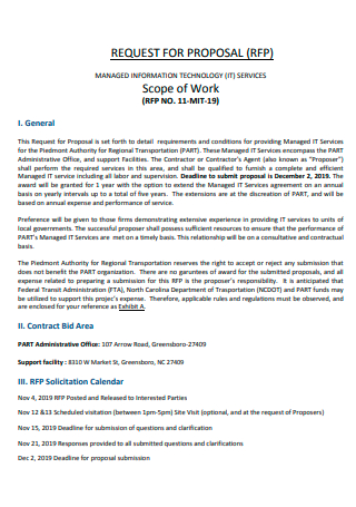 Scope of Work Proposal Example