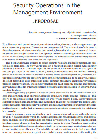 Security Operations Management Proposal