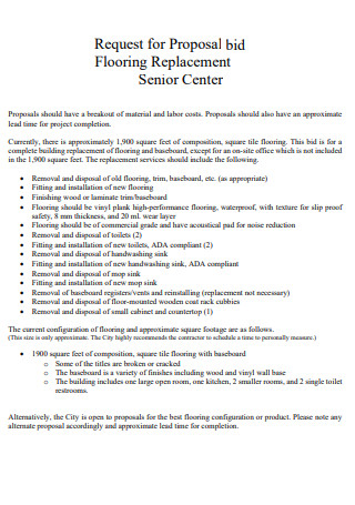 Senior Center for Flooring Bid Proposal