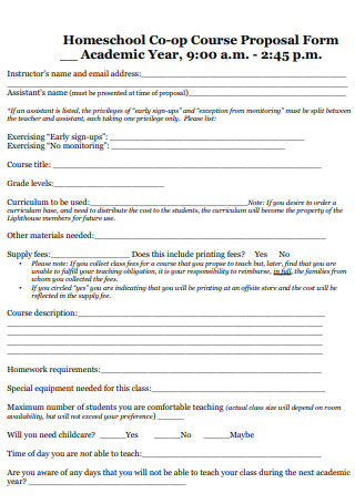 Simple Academic Course Proposal Form