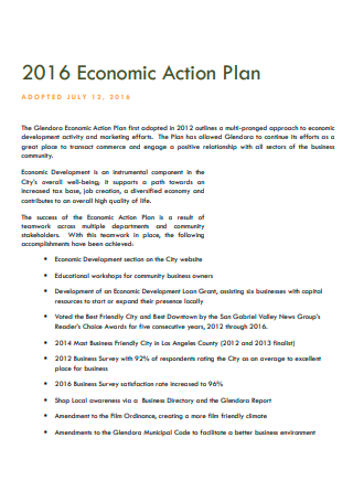 Simple Economic Action Plan