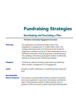 Simple Fundraising Strategies Plan