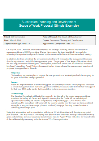 Simple Scope of Work Proposal