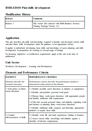 Skills Development Plan in PDF