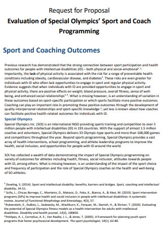 Special Sports Coaching Proposal